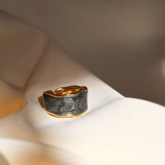 CLOSING SALE! 18K Gold Plated Adjustable Shimmery Ring - Picture 12 of 13